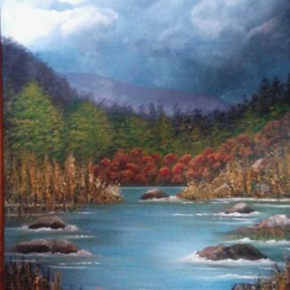 Forest Scene Original landscape painting for sale by Irish artist Kathleen Garrett. Browse a large selection of art here for your home