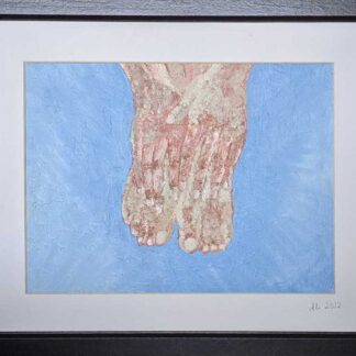 Hands and Feet Original painting by artist Ali Howell. Abstract art of hands and feet, gift ideas for newborn babies, new parents / grandparents