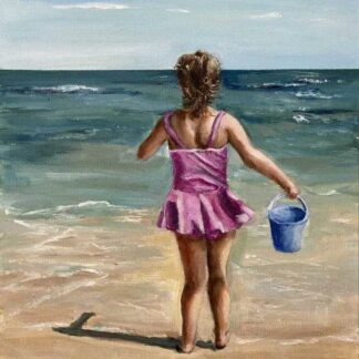 Girl at the beach Painting of a girl at the beach. Art for your home or gift ideas for mothers, daughters, grandmothers & grandaughters