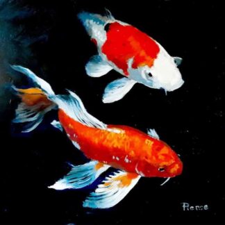 Original painting of a Koi Fish by artist Maurice Pierse. Wall art for your home or give as a gift. Fine quality art for sale