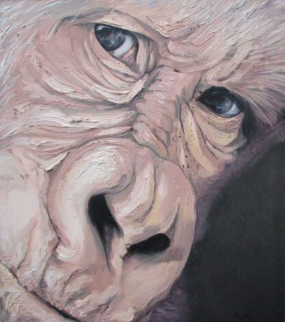 Original painting of an ape. Large piece of art work. Stunning piece of art for your home for sale in online gallery