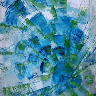 Original abstract painting of blue for sale in online gallery where you'll find a large variety of Irish art