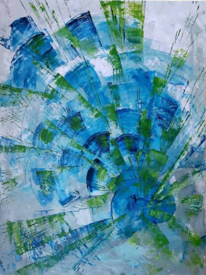 Original abstract painting of blue for sale in online gallery where you'll find a large variety of Irish art