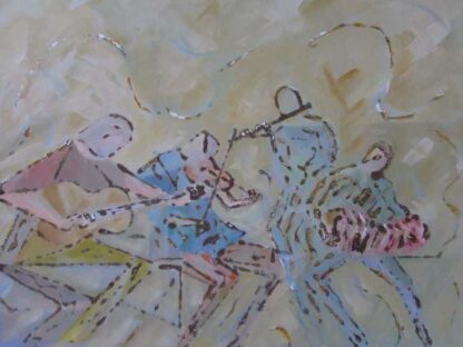 Floggin the reel Original abstract figurative art. A painting of a typical trad night at the local. Ideal gift idea for music lovers. Irish art, Irish artist