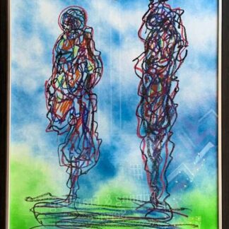 Together Forever Abstract Figurative  painting by Irish artist Kevin Sharkey.