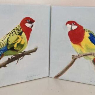 Original painting of two birds. Wall art for any room in your home or a great gift idea. Browse a large selection of art here