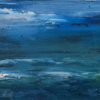 Original seascape painting for sale. Stunning blue tones in the painting. Art for sale in online gallery by Irish artist