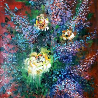 Best Wishes Original floral abstract painting for sale in online gallery. Browse a large selection of art for your home or gift ideas