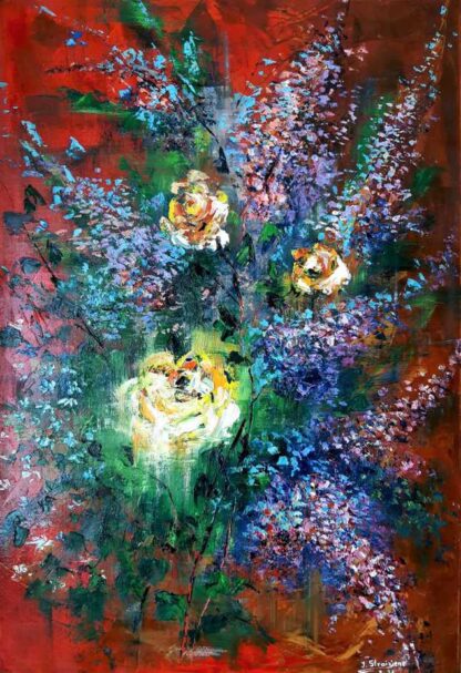 Best Wishes Original floral abstract painting for sale in online gallery. Browse a large selection of art for your home or gift ideas