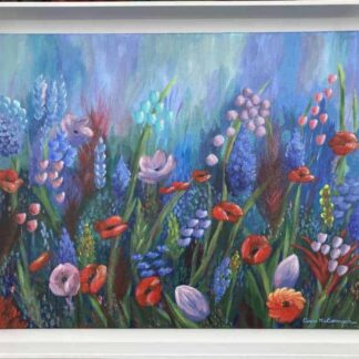 Beautiful floral painting for sale in online gallery by Irish artist. Original art for your home or a stunning gift idea