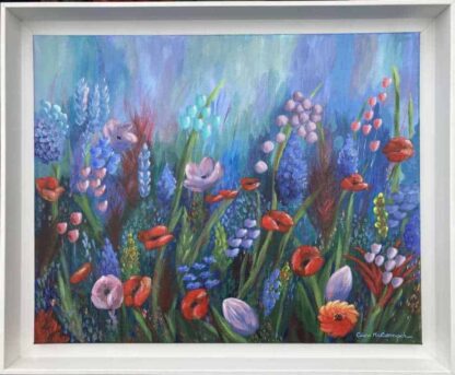 Beautiful floral painting for sale in online gallery by Irish artist. Original art for your home or a stunning gift idea