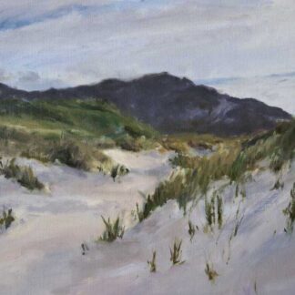 Original Irish art for sale by Irish artist. Painting of the sand dunes at Maghera beach, Co.Donegal. Stunning art for your home