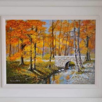 Stunning Autumnal painting for sale in online gallery. Original art for your home, gift ideas for someone special for any occasion