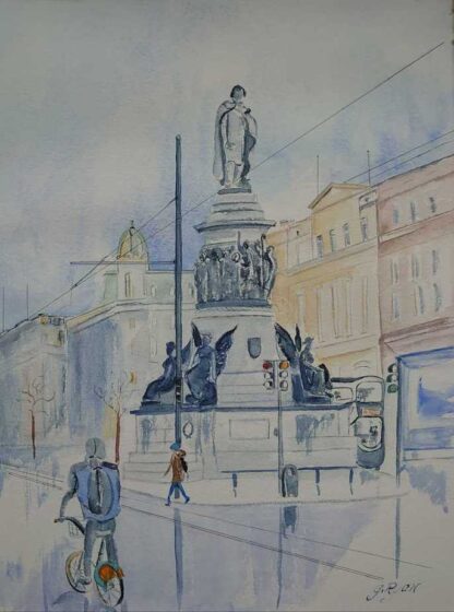 Original Irish art by Irish artist. Painting of O'Connell St in Dublin. Browse a large variety of Irish art here, paintings for sale