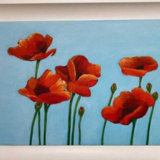 Original painting of poppies. Stunning summer art for your home or a great gift idea for any occasion. Irelands trusted art gallery