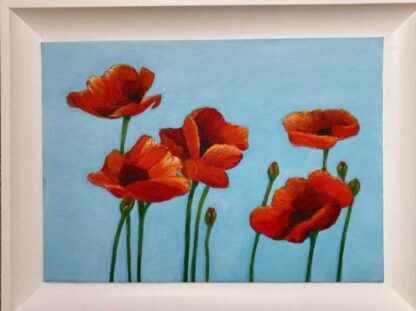 Original painting of poppies. Stunning summer art for your home or a great gift idea for any occasion. Irelands trusted art gallery