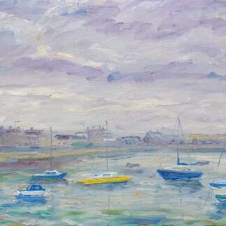 Original Irish art by Irish artist. Painting of the boats in Skerries harbour Co.Dublin. Stunning art for your home