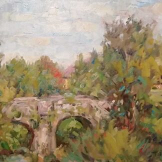 Original painting of Bridge on the Dodder at Milltown by Irish artist Norman Teeling. Irish art for your home, gift ideas, collectors items