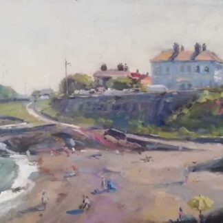 Painting of Greystones Beach by artist Norman Teeling