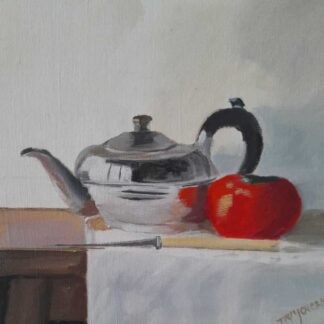 Original painting of a tea pot. Art for the home, café, hotel. Gift ideas for loved ones to say Happy Birthday, thank you, happy anniversary