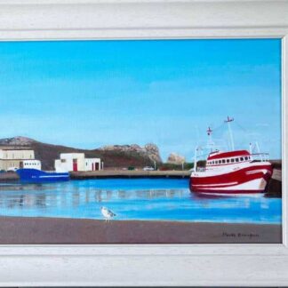 Original seascape painting for sale in online gallery. Painting of Howth Co.Dublin, give the gift of art with homemade Irish gifts