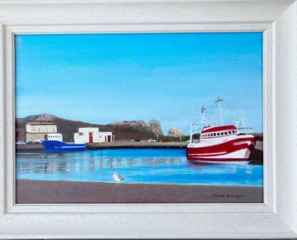 Original seascape painting for sale in online gallery. Painting of Howth Co.Dublin, give the gift of art with homemade Irish gifts