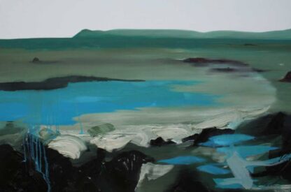 The landscape shows Clonea Strand in Ireland, peaceful but also wild Irish nature. Irish art for sale in online gallery