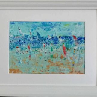 Original abstract cityscape painting for sale in online gallery by Irish artist. Framed art ready to hang in your home