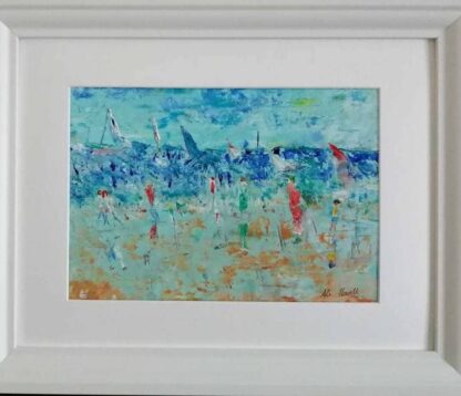 Original abstract cityscape painting for sale in online gallery by Irish artist. Framed art ready to hang in your home