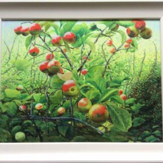 Original painting of an apple tree by Irish artist. Art for the home, gift ideas for parents, siblings, families