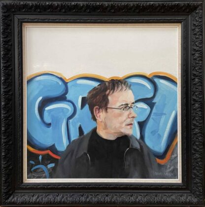 Portrait in oils of Irish film director Fintan Connolly by Irish artist for sale now in online gallery. Original paintings.