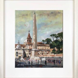 Original architectural landscape painting for sale in online gallery. Gift ideas, art for the home framed and ready to hang