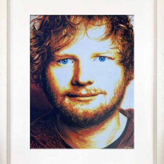 Original painting of Ed Sheeran by Irish artist. Art for sale in online gallery, gift ideas for fans, musical artists