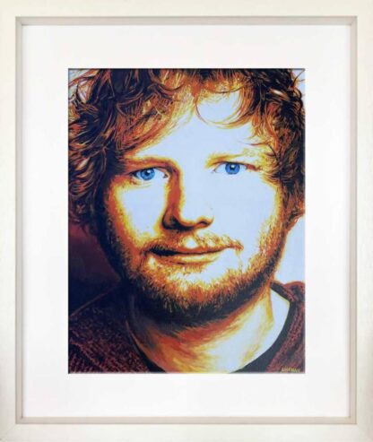 Original painting of Ed Sheeran by Irish artist. Art for sale in online gallery, gift ideas for fans, musical artists