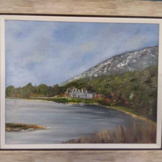 Original Irish art for sale in online gallery. Framed painting of Kylemore Abbey, wonderful Irish gift idea