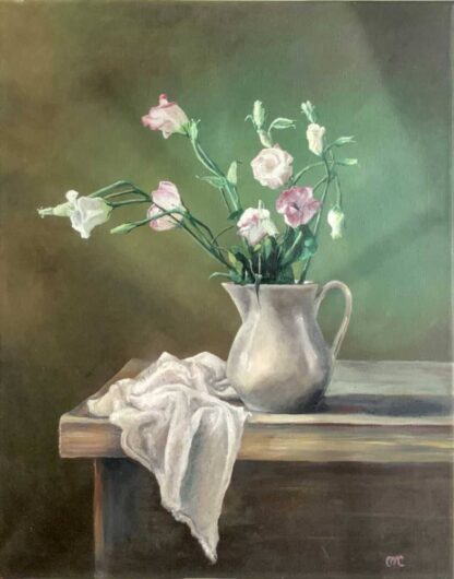 Original oil painting of flowers in a jug for sale. Online gallery with a huge variety of Irish art to suit every taste and budget