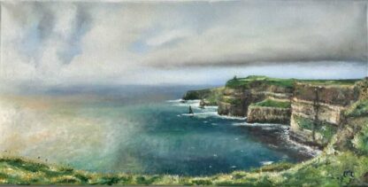 Original painting of the Cliffs of Moher Co.Clare by Irish artist for sale in online gallery. Browse a huge selection of art here