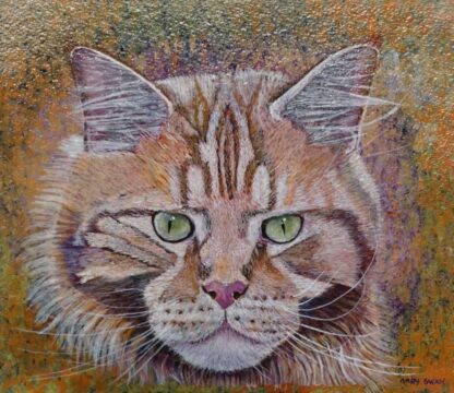 Original painting of a cat for sale in online gallery. Stunningly beautiful art for any cat lover. Great gift idea