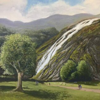 Original painting of Powerscourt Waterfall in Co.Wicklow. Irish art by Irish artist, browse a large selection of art here