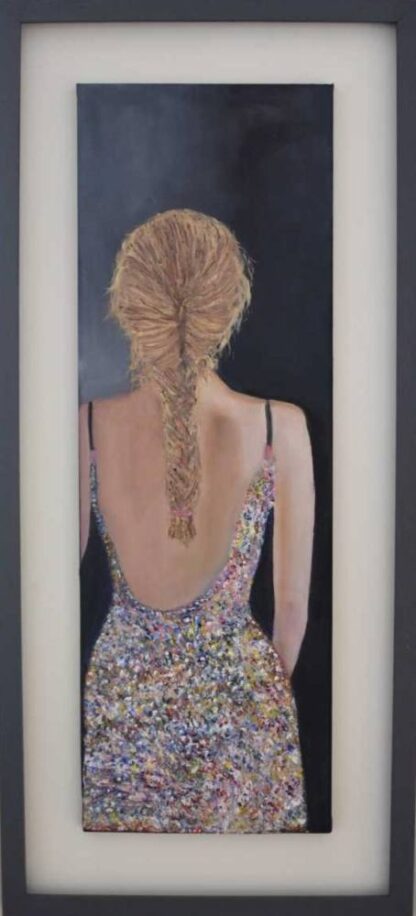 Original painting of a girl ready for her debs for sale in online gallery. Wonderful gift idea for sisters, nieces, daughters off to the debs