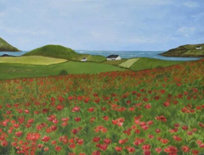 Original landscape floral painting for sale in online gallery. Art for the home, gift ideas for loved ones for any occasion