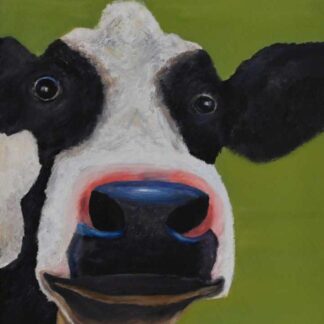 Original painting of a cow for sale in online gallery by Irish artist. Gift ideas for cow or farm lovers with free delivery in Ireland