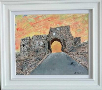 Original painting of Irish land mark nestled in Co.Meath. Painting of Trim Castle entrance by Irish artist. Browse a huge amount of art here