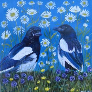 Original painting of birds for sale in online gallery by Irish artist with free worldwide delivery. Art for your home. Gift ideas