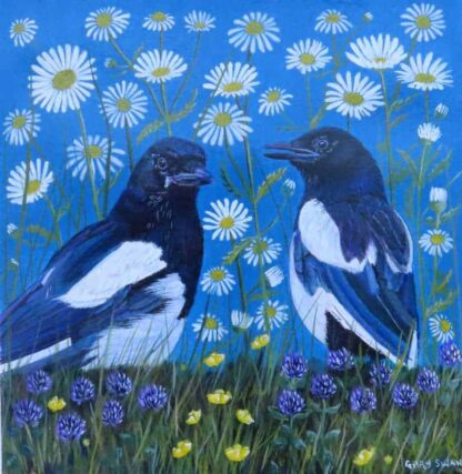 Original painting of birds for sale in online gallery by Irish artist with free worldwide delivery. Art for your home. Gift ideas