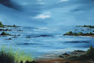 Seascape acrylic painting of Roaring Water Bay
