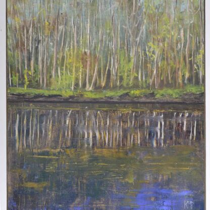 Original Oil Painting of Birch Trees at Bellinter, Navan, County Meath