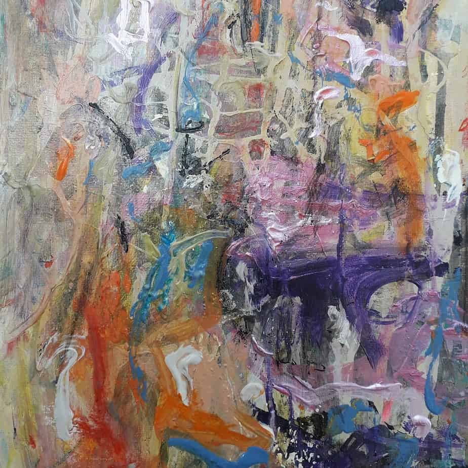 A rainy day in Spring. Original abstract artwork in a Joan Mitchell style