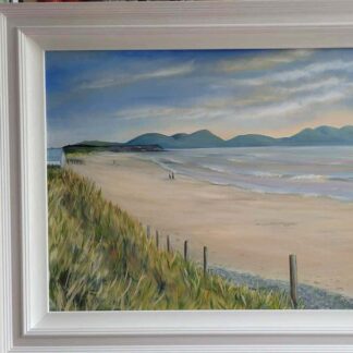 Original oil on canvas painting depicting beautiful Port Beach Co Louth. The Mourne mountains are on the horizon.