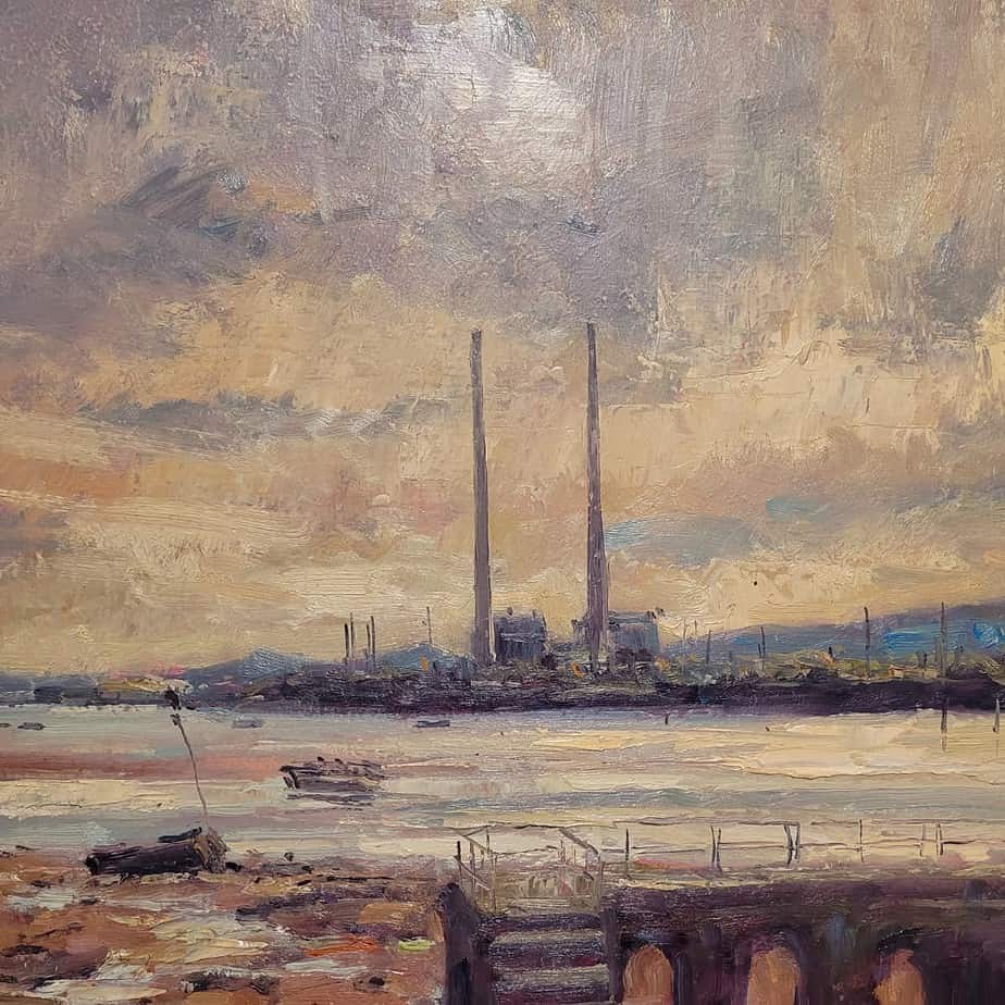 Landscape oil painting of the Dollymount in Co.Dublin by Irish artist Norman Teeling